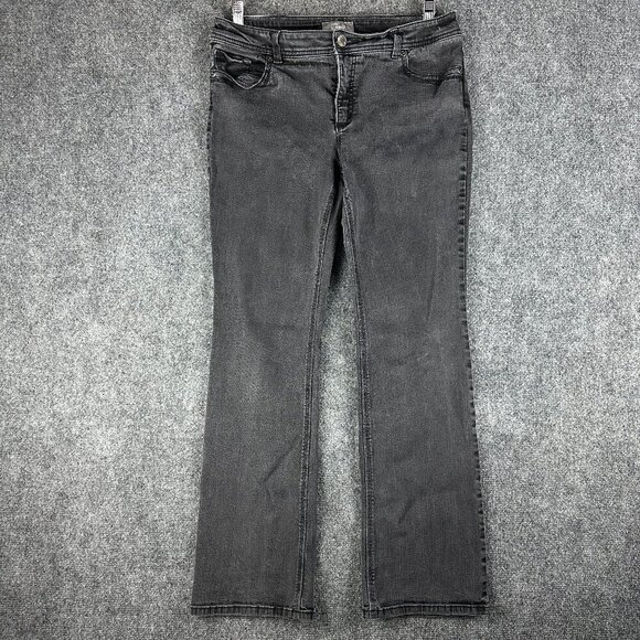 Chicos Jeans Womens 8 So Slimming Black Cotton Stretch Straight Leg Pockets - Picture 1 of 8